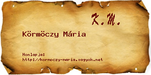 Körmöczy Mária névjegykártya
